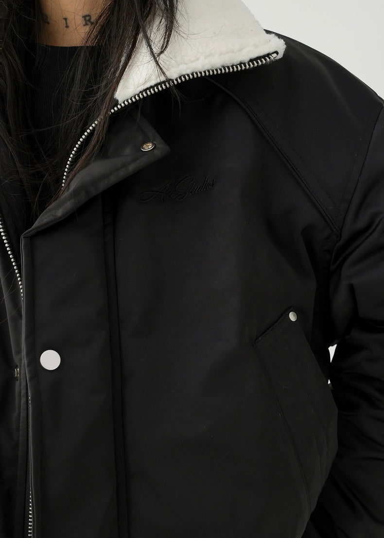 padded stand collar jacket / AS1159