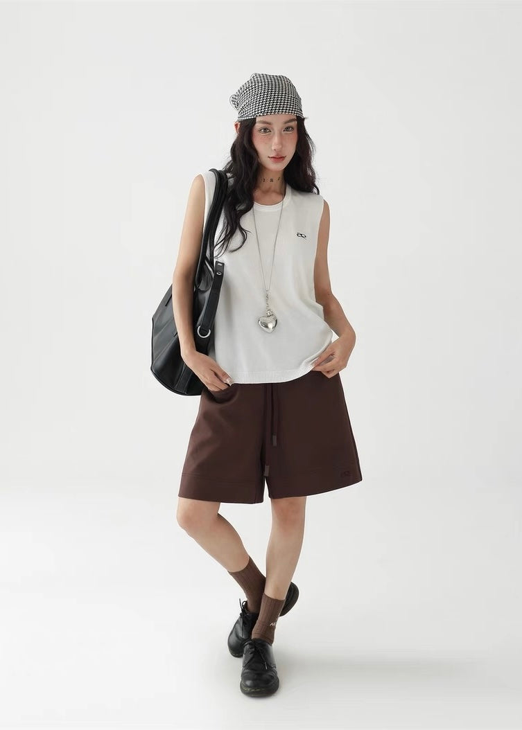 Simple loose knit vest top / AS1280