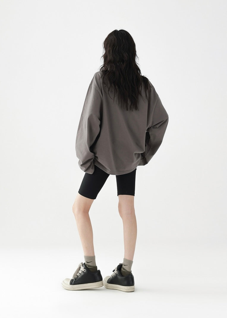 Fake Two Piece Slim T-Shirt & Loose Long Sleeve T-Shirt / AS1238