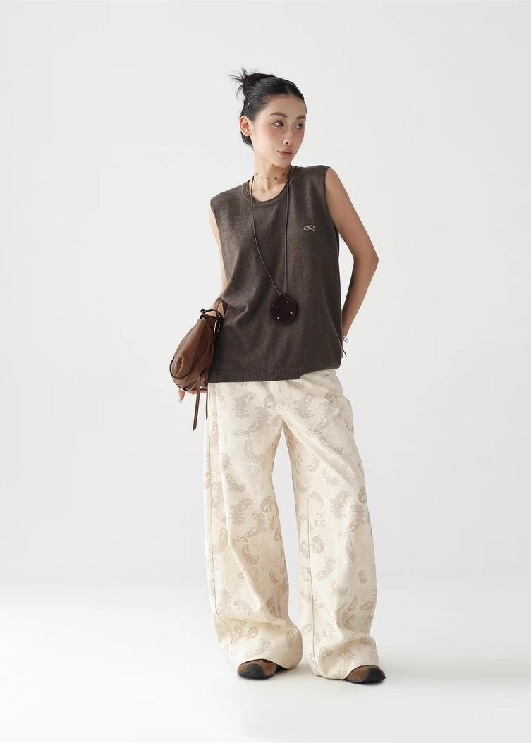 Simple loose knit vest top / AS1280