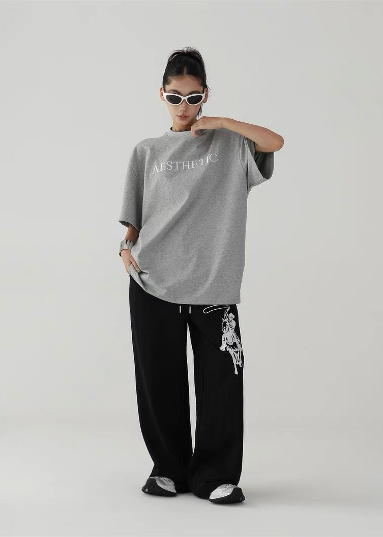 Back floral embroidery T-shirt / AS1310
