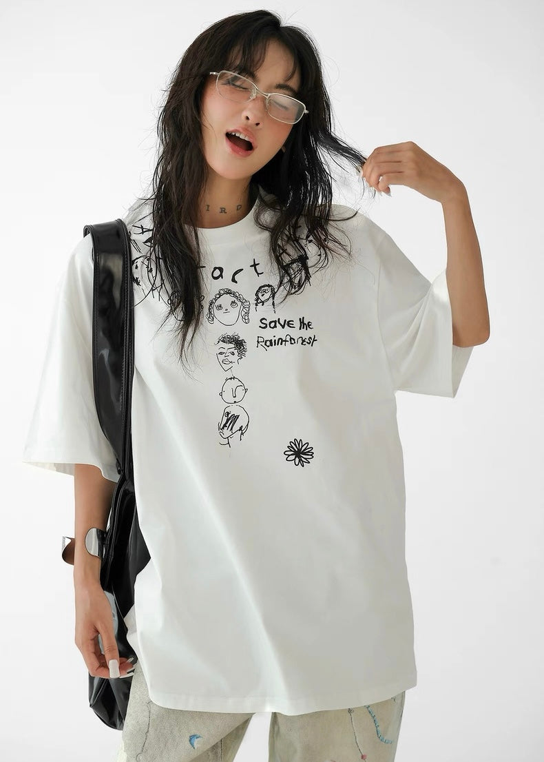 Hand Painted Cartoon T-shirt / AS1314