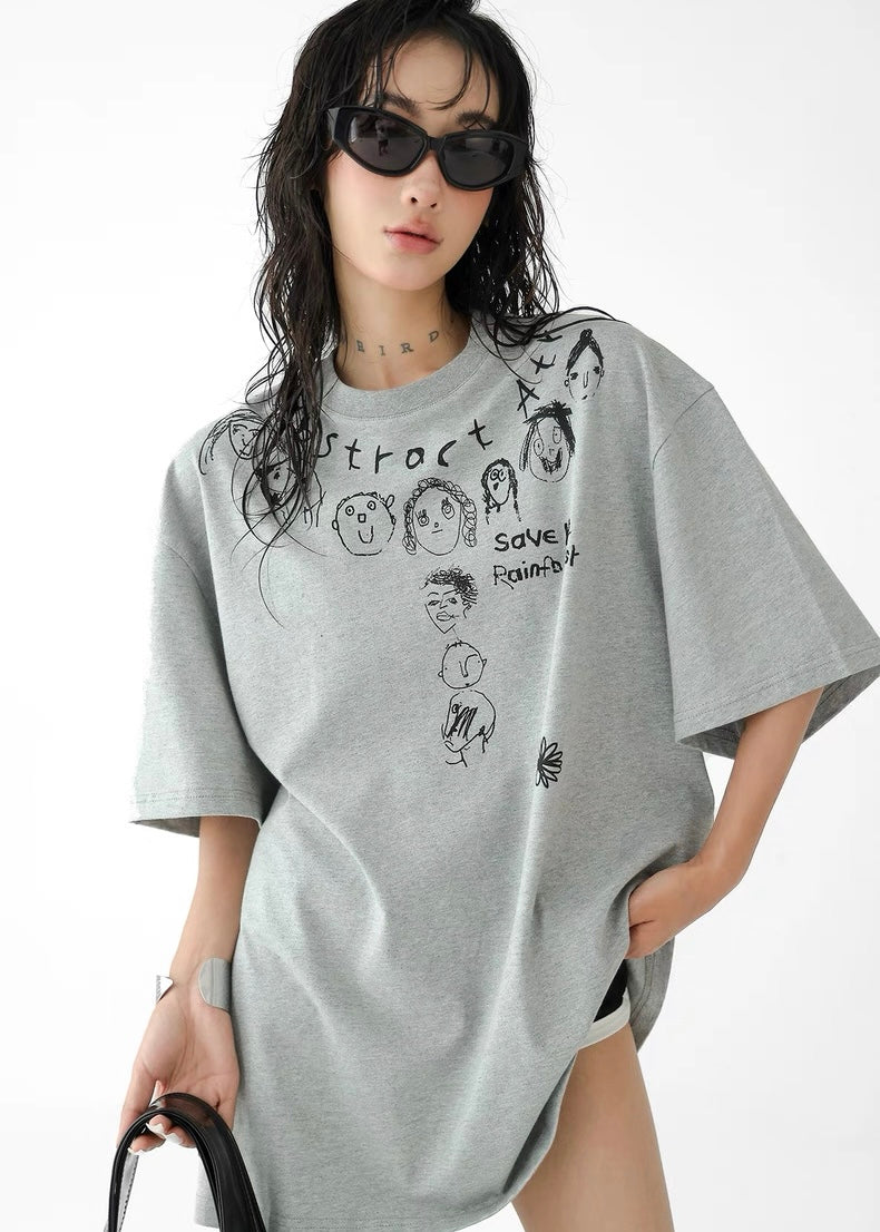 Hand Painted Cartoon T-shirt / AS1314