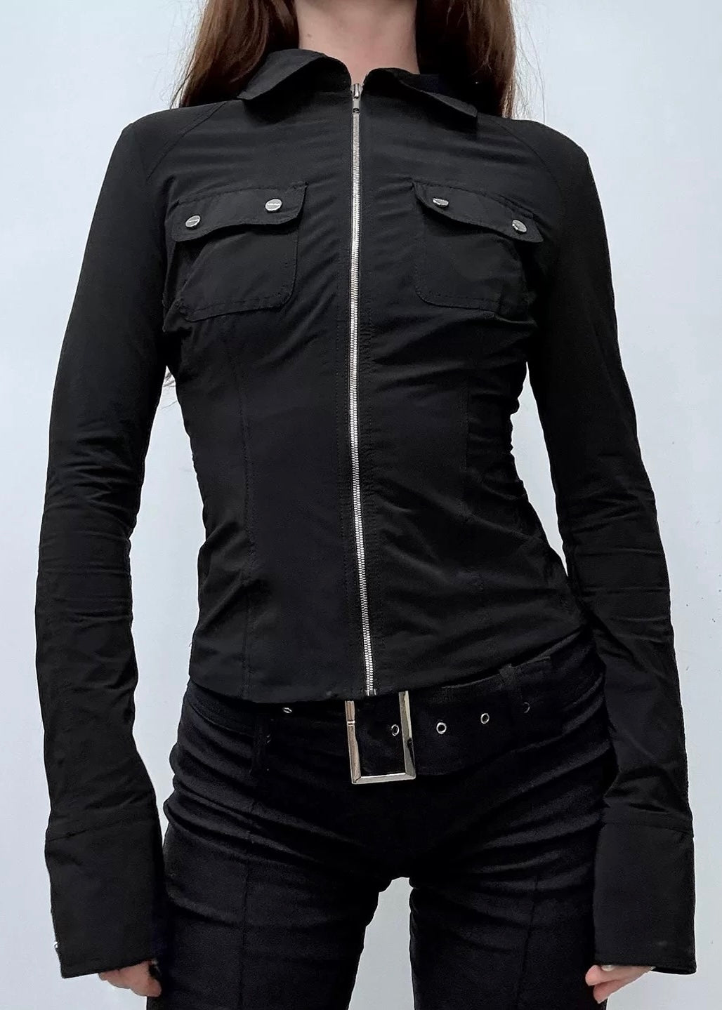 ジップアップラペル長袖シャツ / VO1316