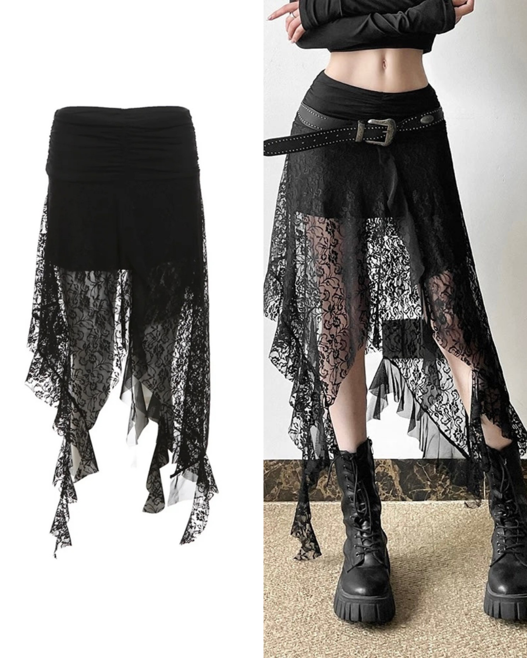 レースイレギュラーヘムスカート / VO1252