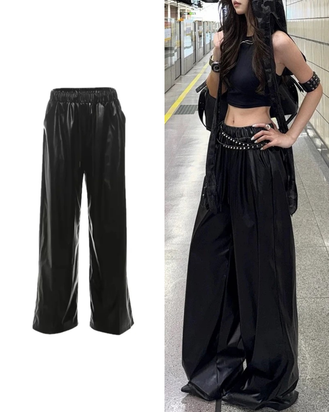 PUレザーパンツワイド / VO1308