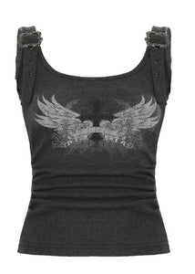 メタルバックルショルダートップ / VO1106