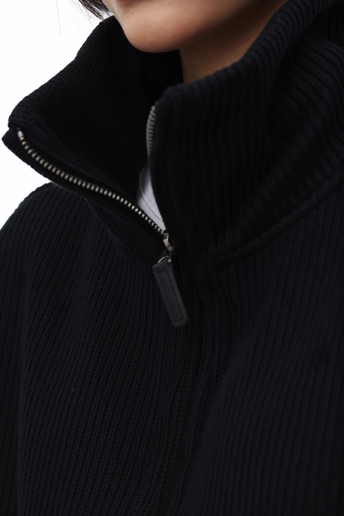 half-zip waffle knit/as1115