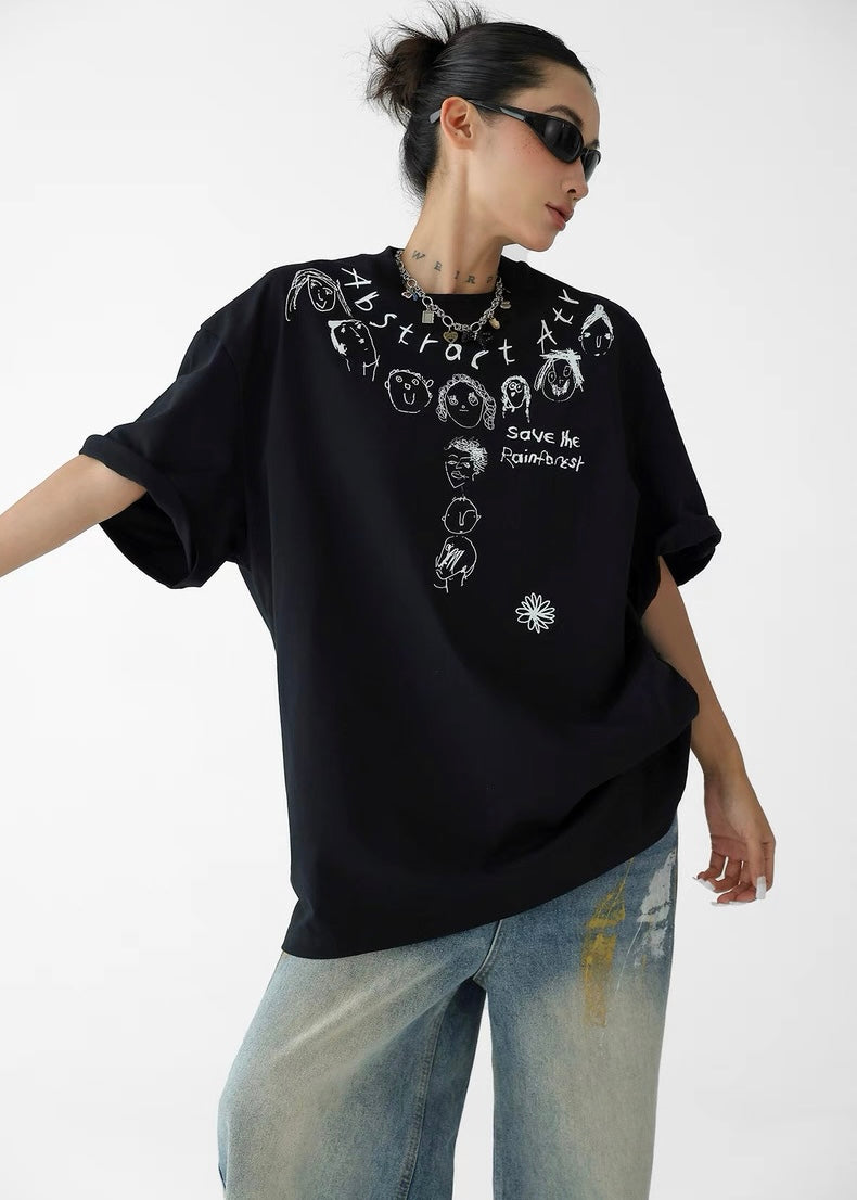 Hand Painted Cartoon T-shirt / AS1314