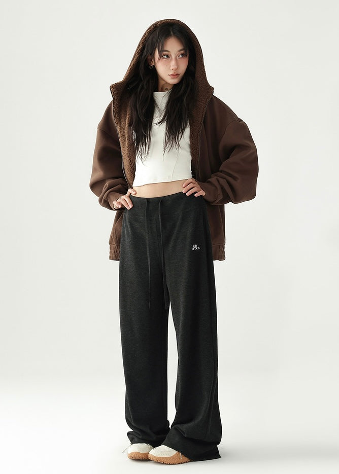 Loose drawstring straight pants / AS1203