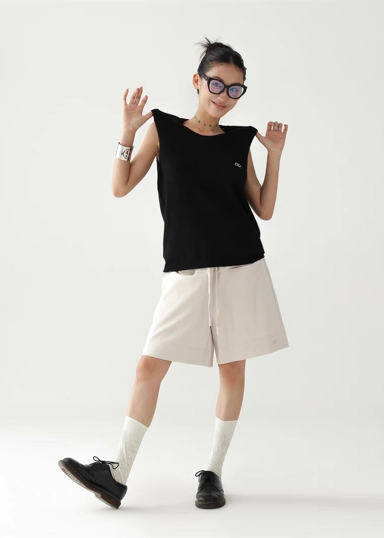 Simple loose knit vest top / AS1280