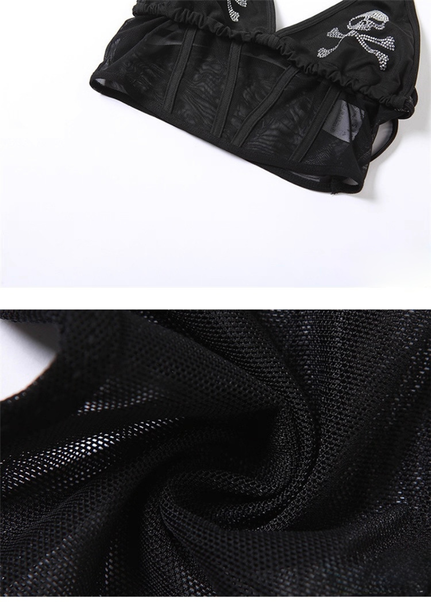 スカルダイヤモンドホルターストラップベスト / VO1104