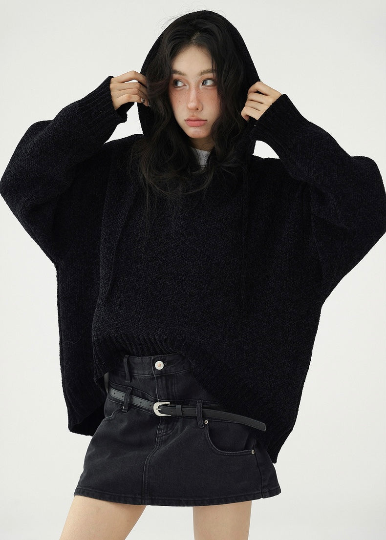 hooded knit pullover / AS1156