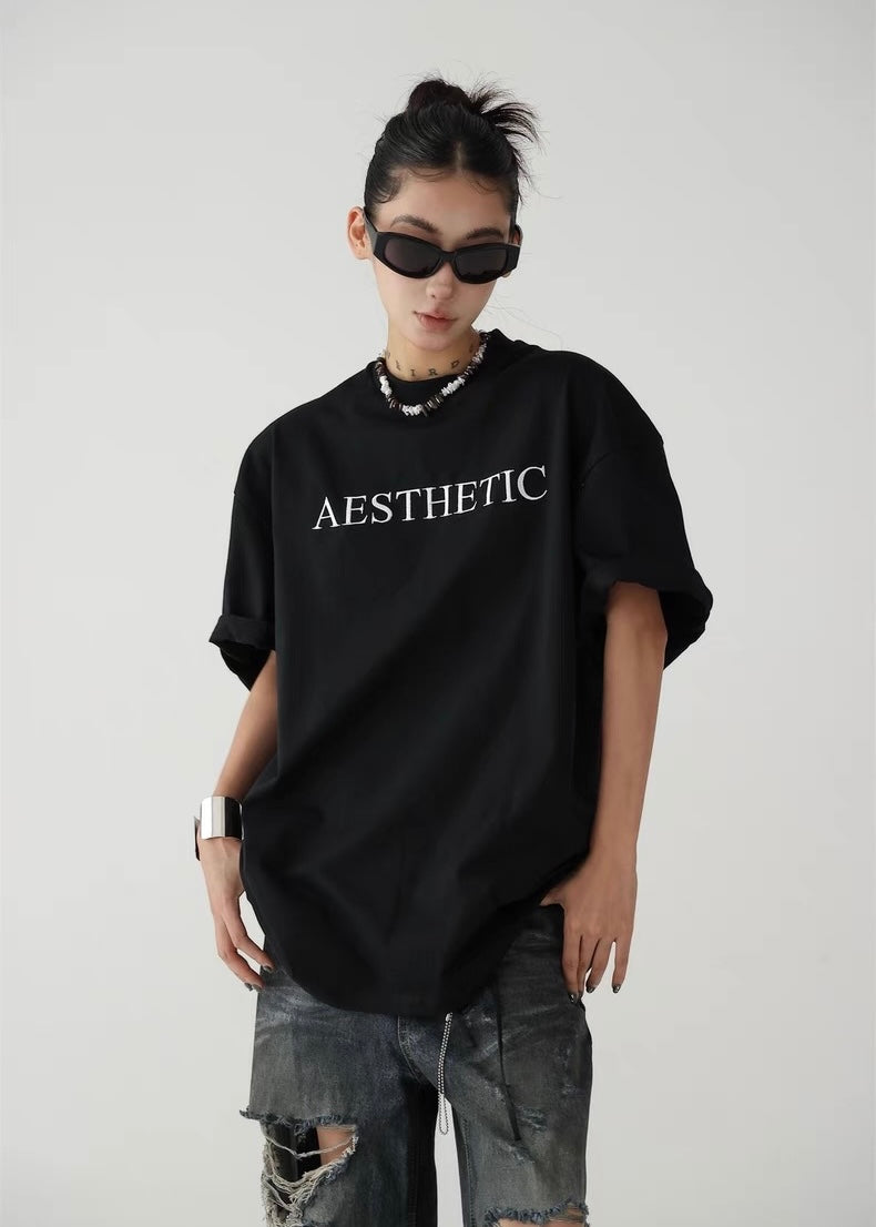 Back floral embroidery T-shirt / AS1310