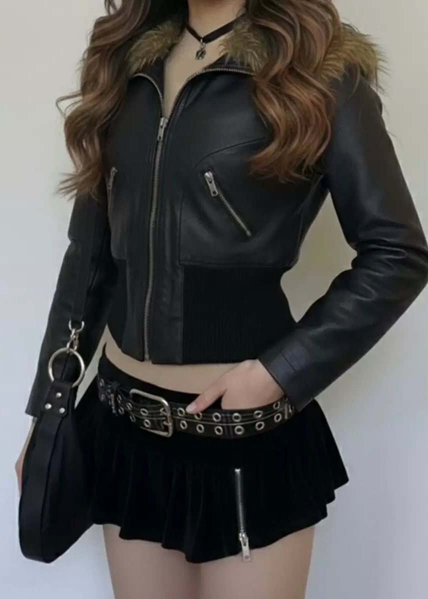 ファーカラーショートジャケット / VO1306