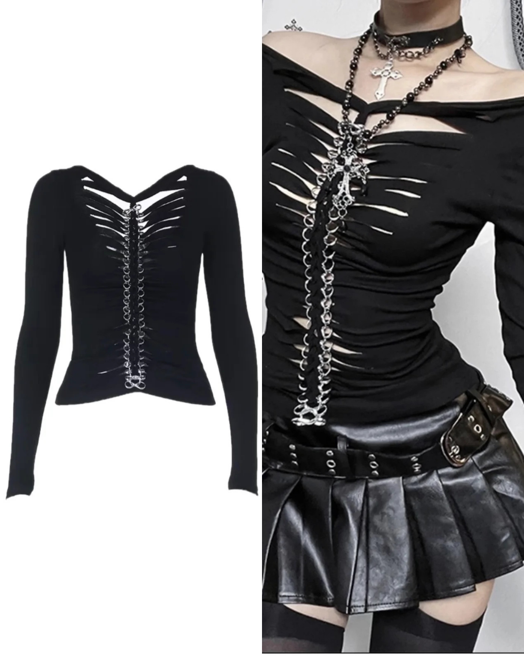 スケルトンロングスリーブシャツ / VO1305