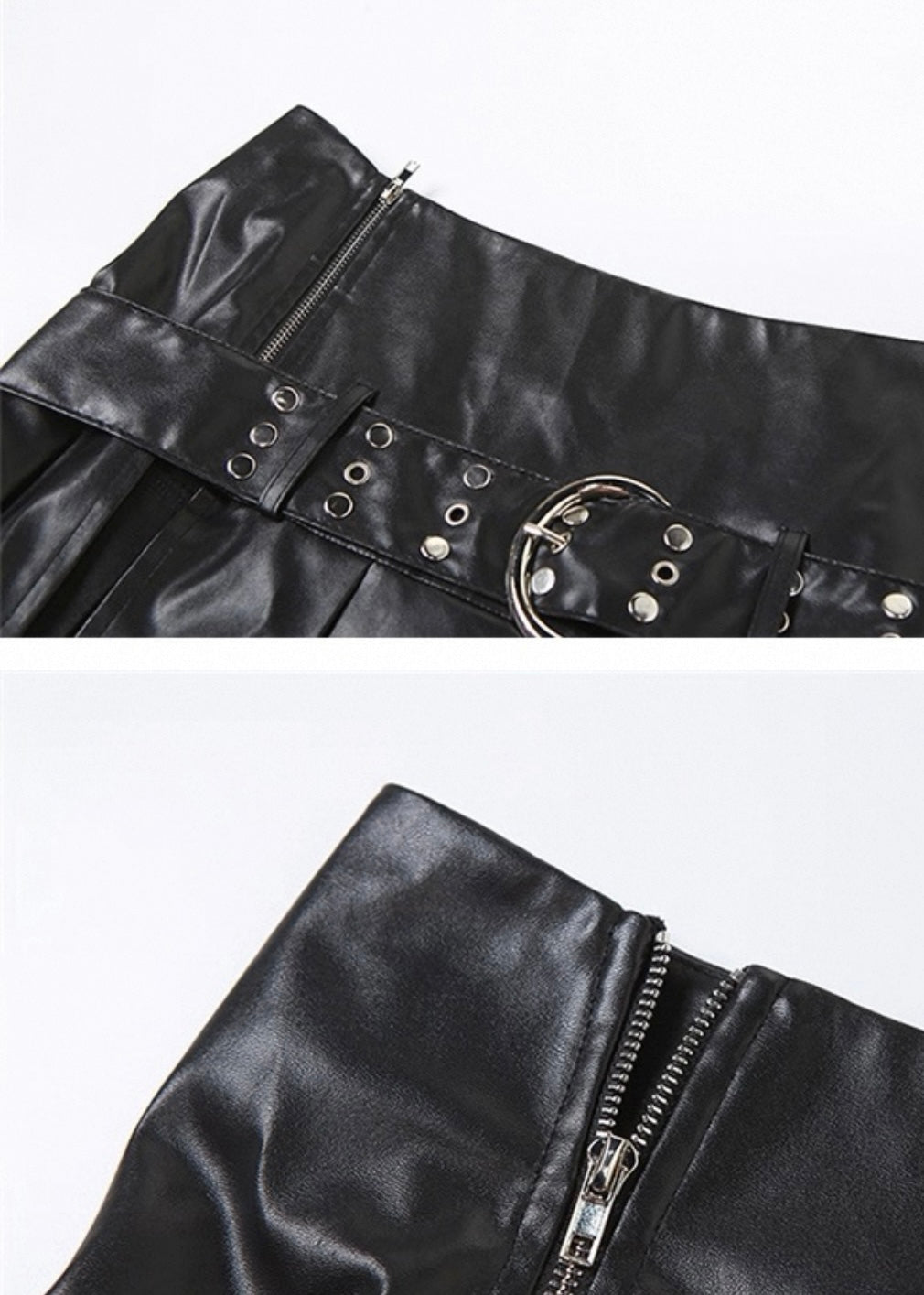 ベルト付きPUレザープリーツスカート / VO1207