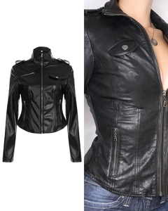 スタンドカラーPUショートジャケット / vo1297