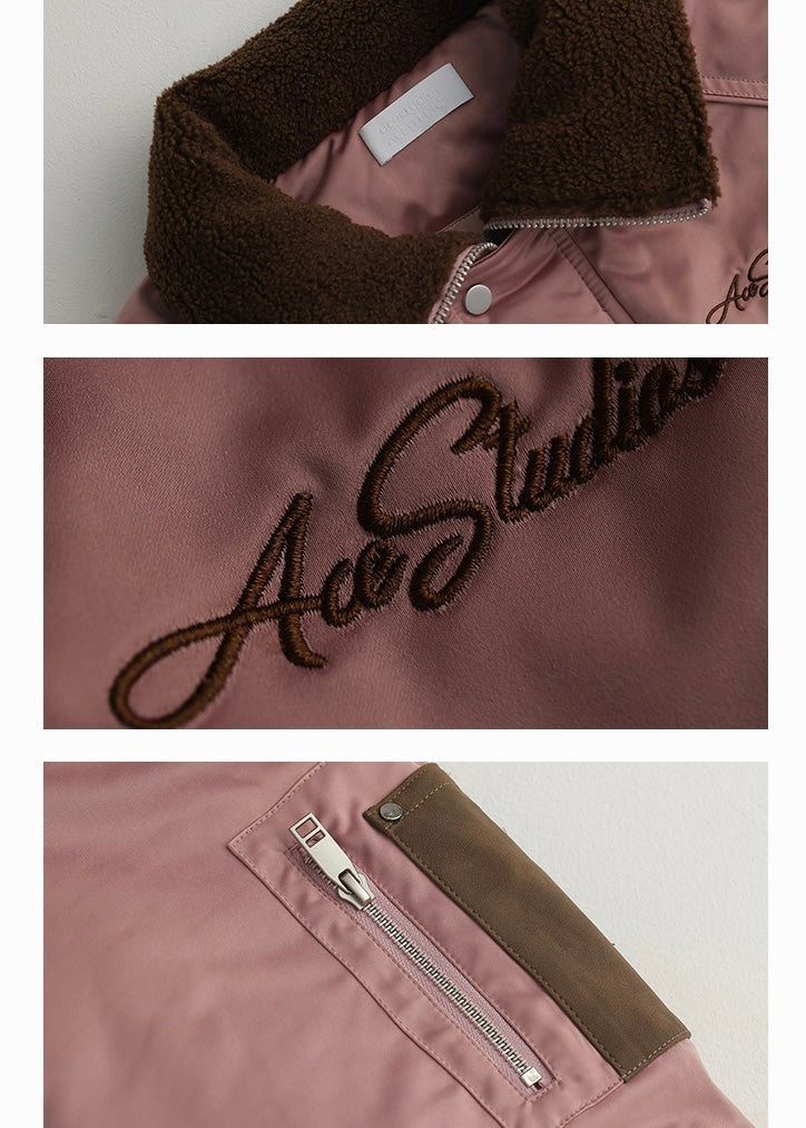 padded stand collar jacket / AS1159
