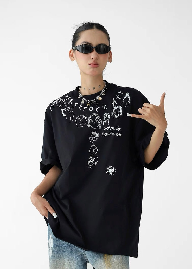 Hand Painted Cartoon T-shirt / AS1314