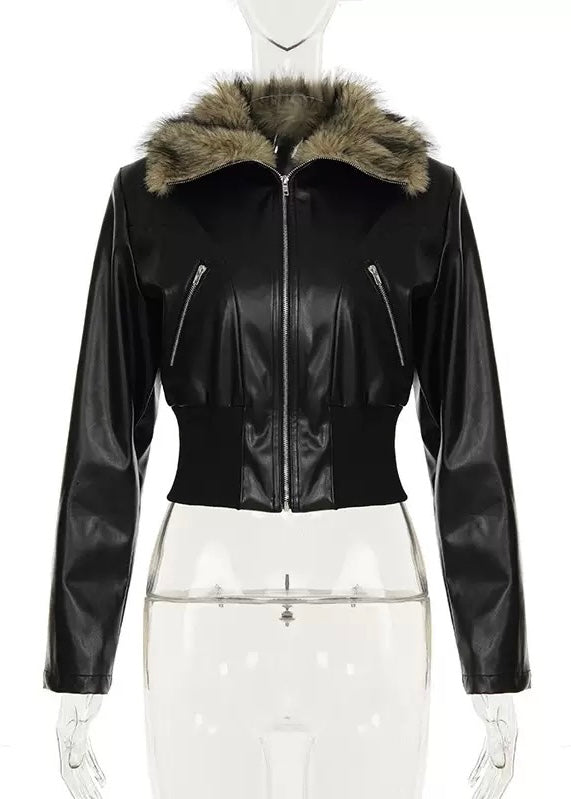 ファーカラーショートジャケット / VO1306