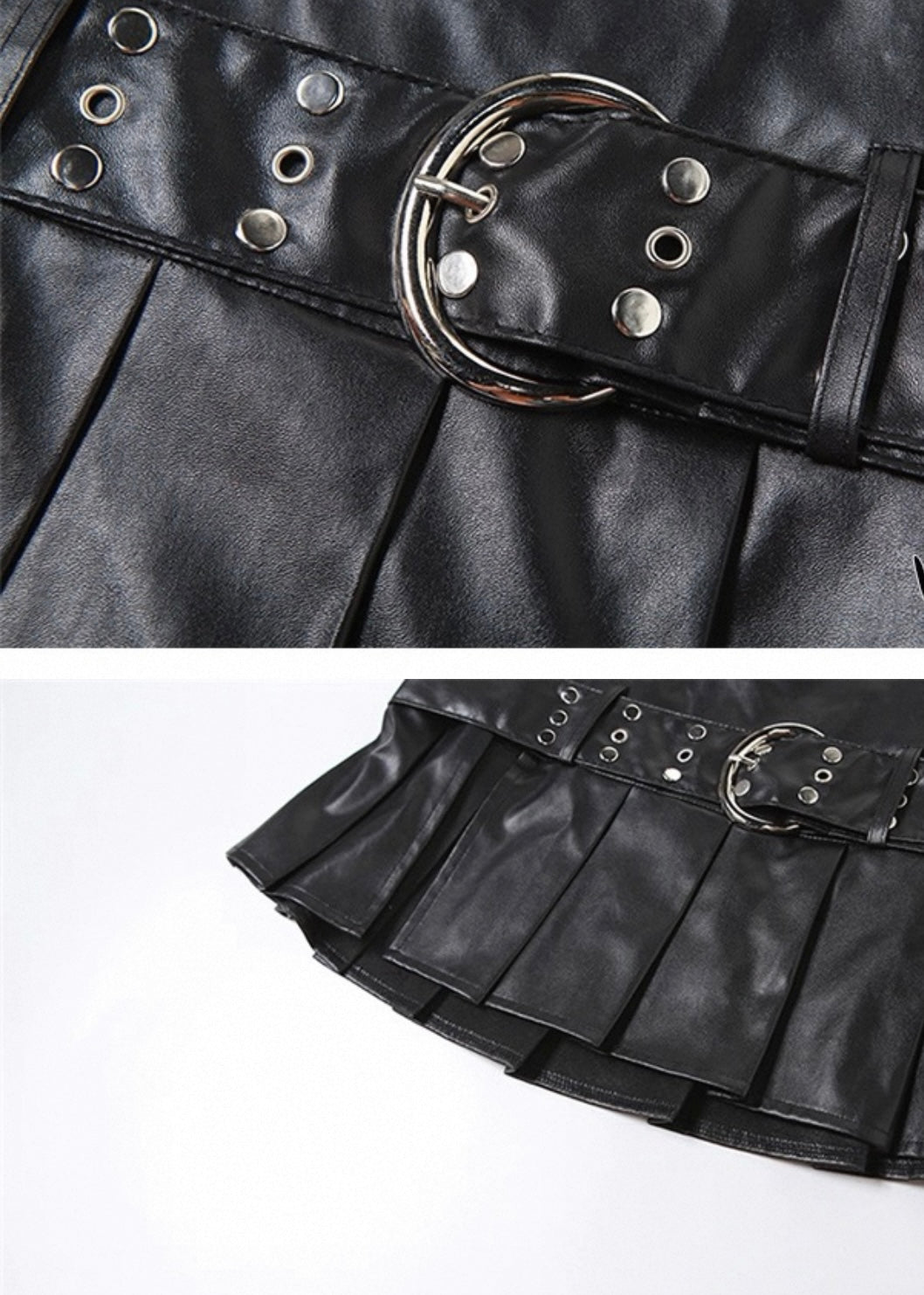 ベルト付きPUレザープリーツスカート / VO1207