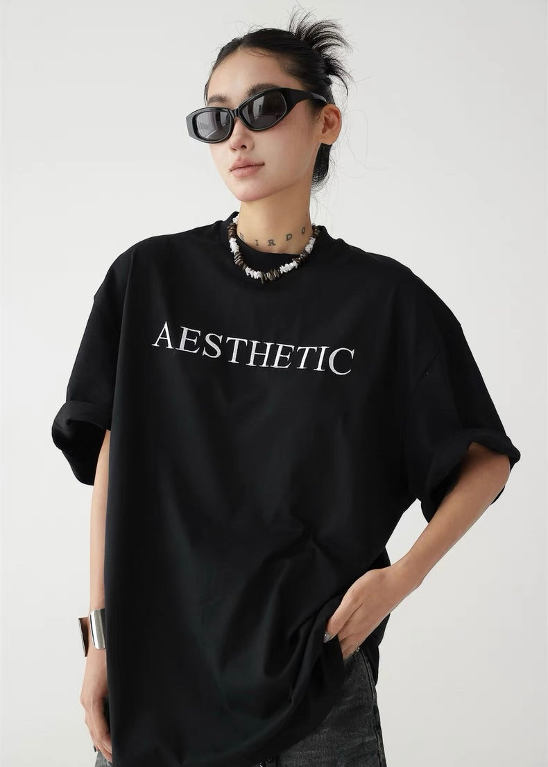 Back floral embroidery T-shirt / AS1310