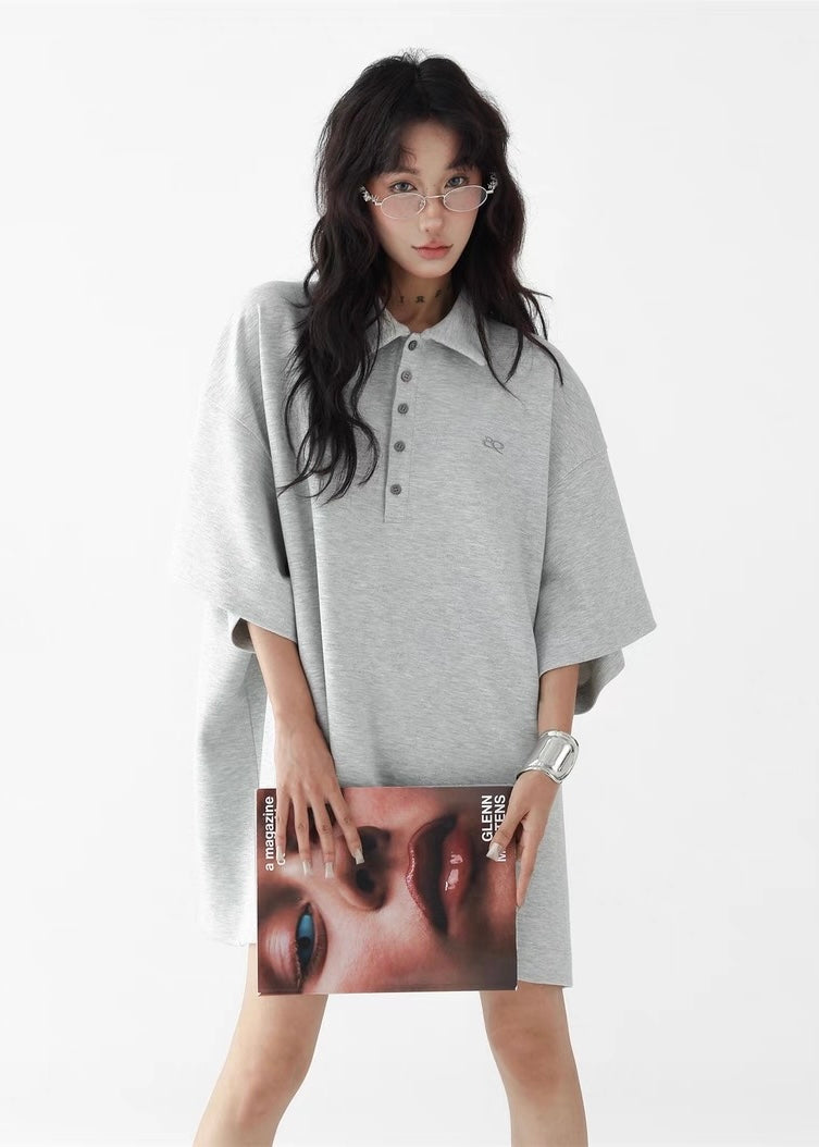 Casual loose half sleeve polo shirt / AS1268