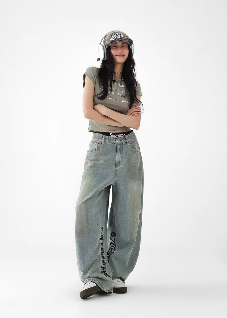 High street vintage loose jeans / AS1255