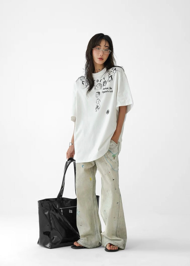 Hand Painted Cartoon T-shirt / AS1314