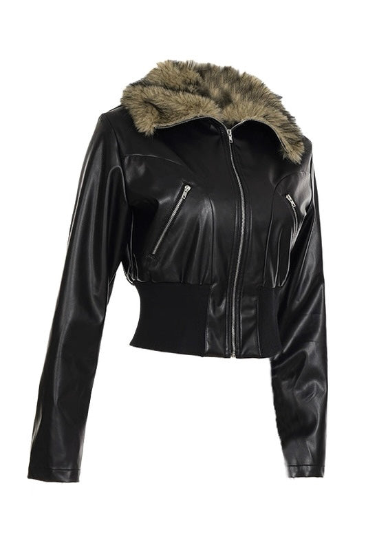 ファーカラーショートジャケット / VO1306