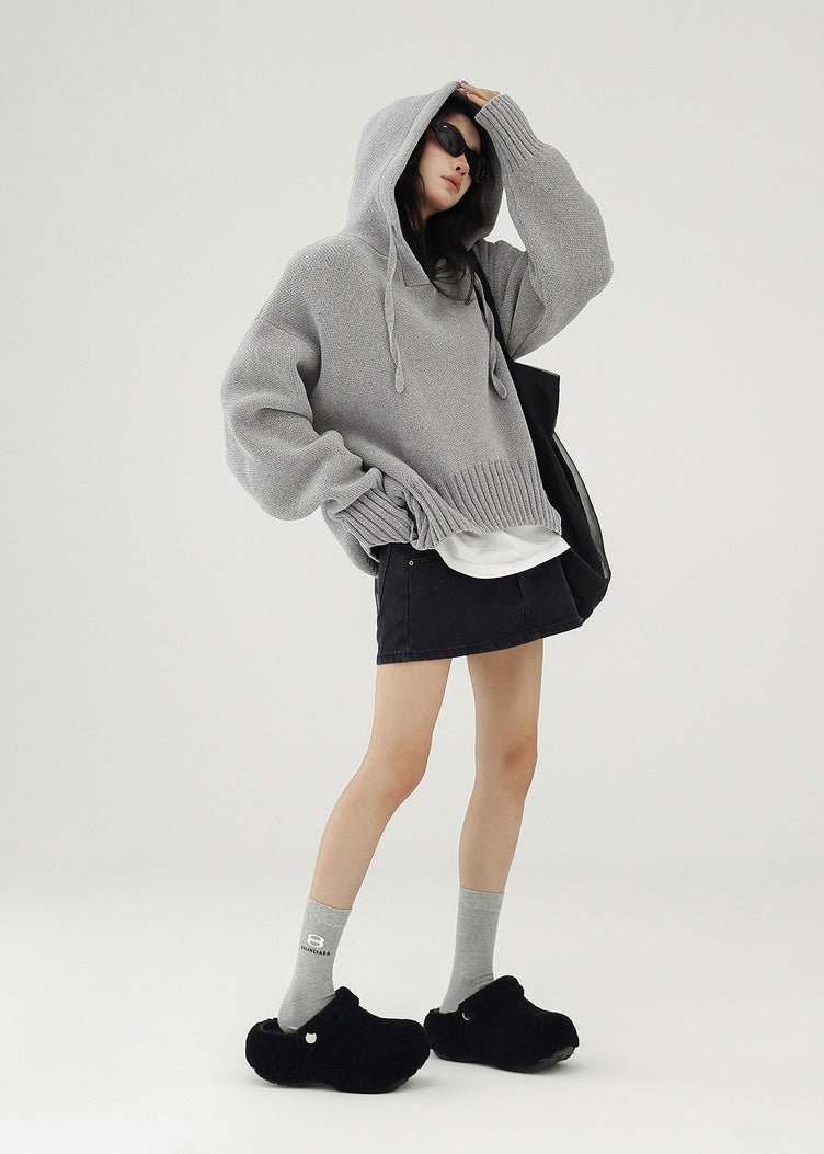 hooded knit pullover / AS1156