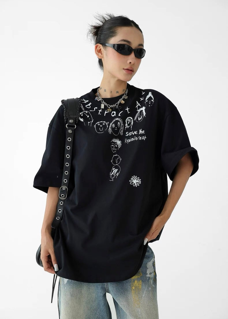 Hand Painted Cartoon T-shirt / AS1314