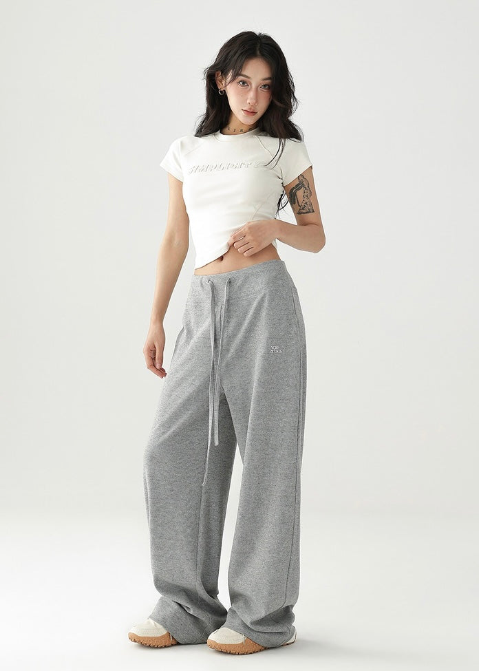 Loose drawstring straight pants / AS1203