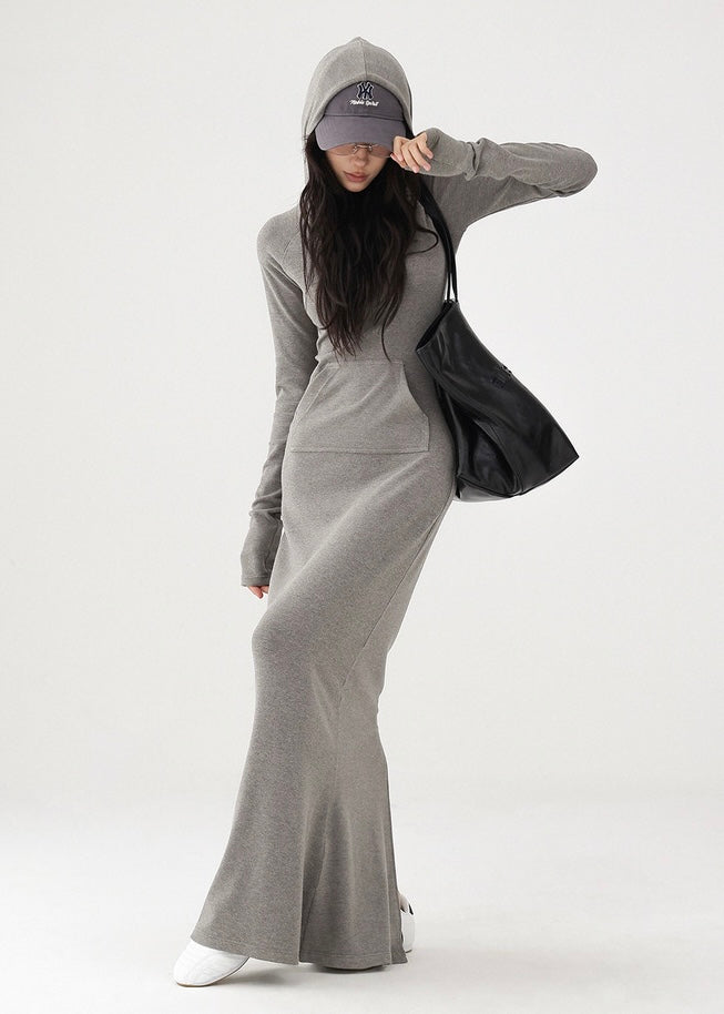 Hood Maxi Length Dress / AS1196