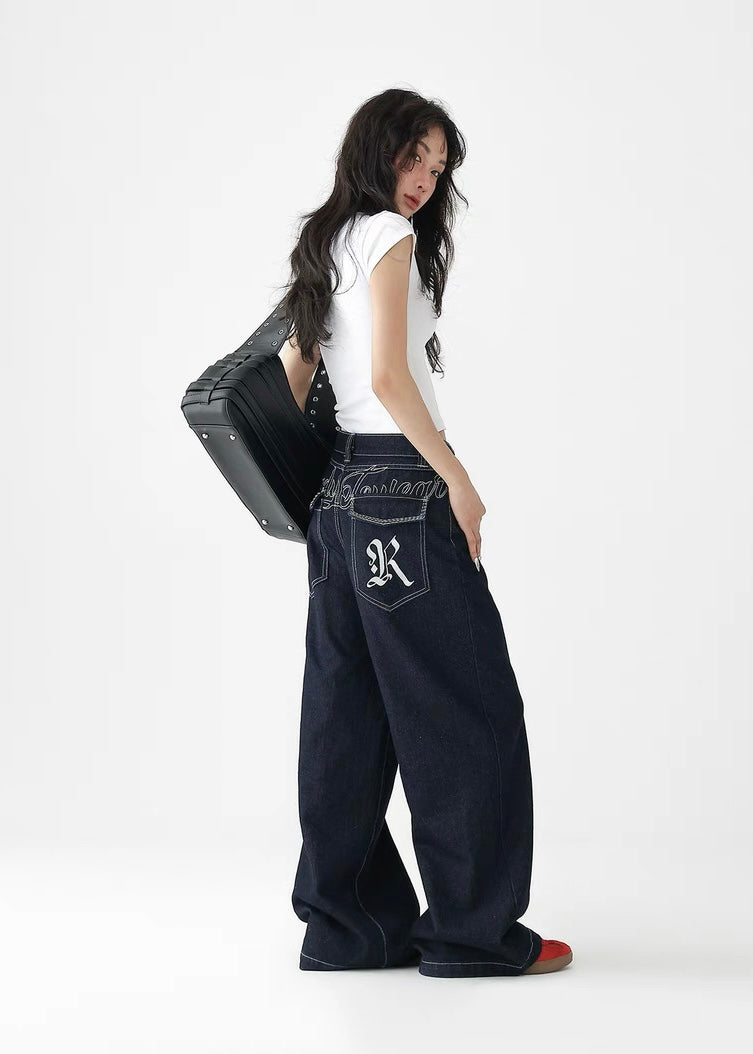 American retro wide leg pants / AS1248