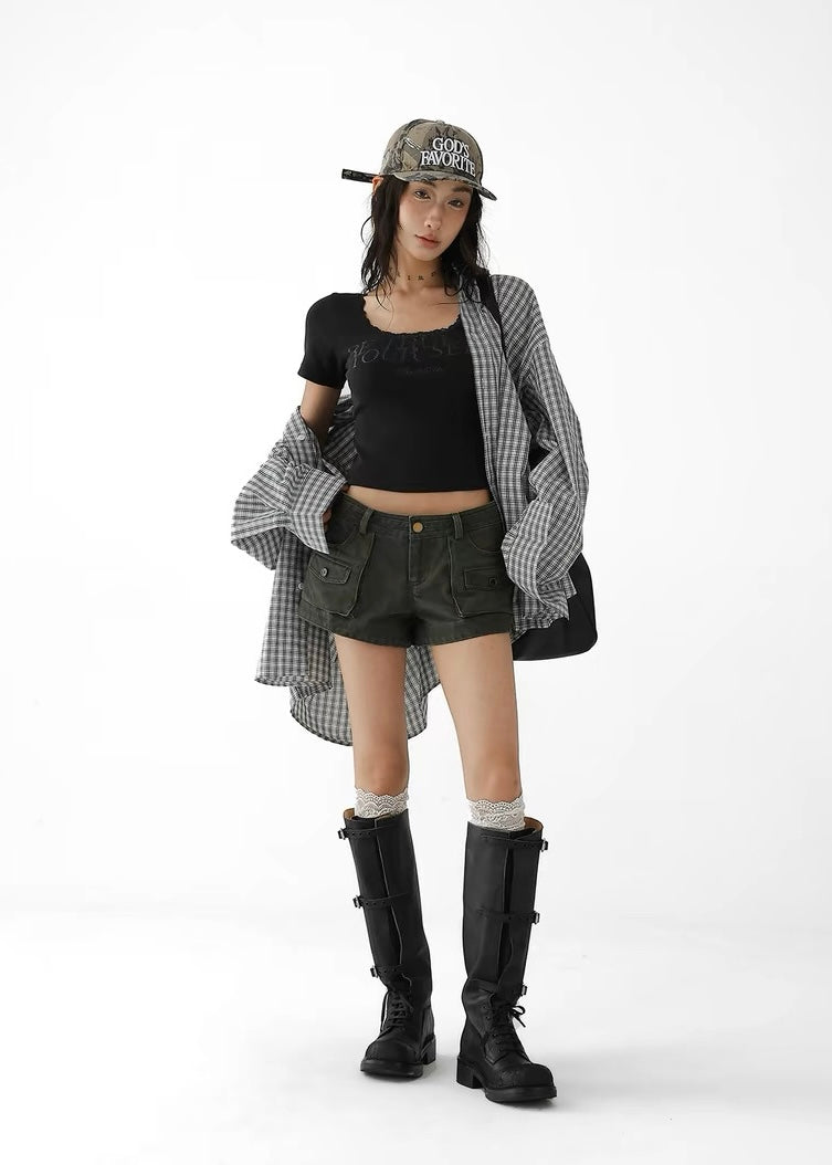 American low waist shorts / AS1324