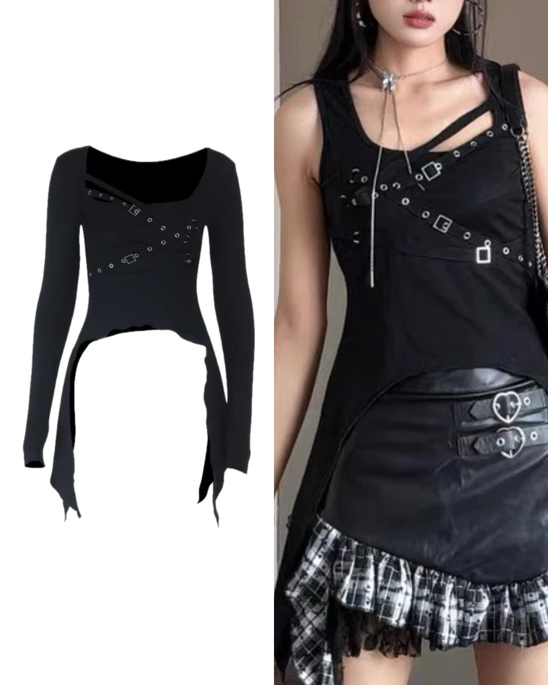 パンクリベットヘムトップス / vo1294