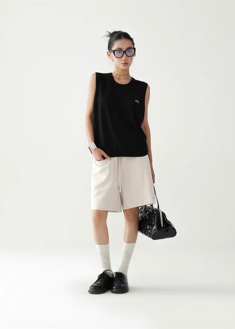 Simple loose knit vest top / AS1280