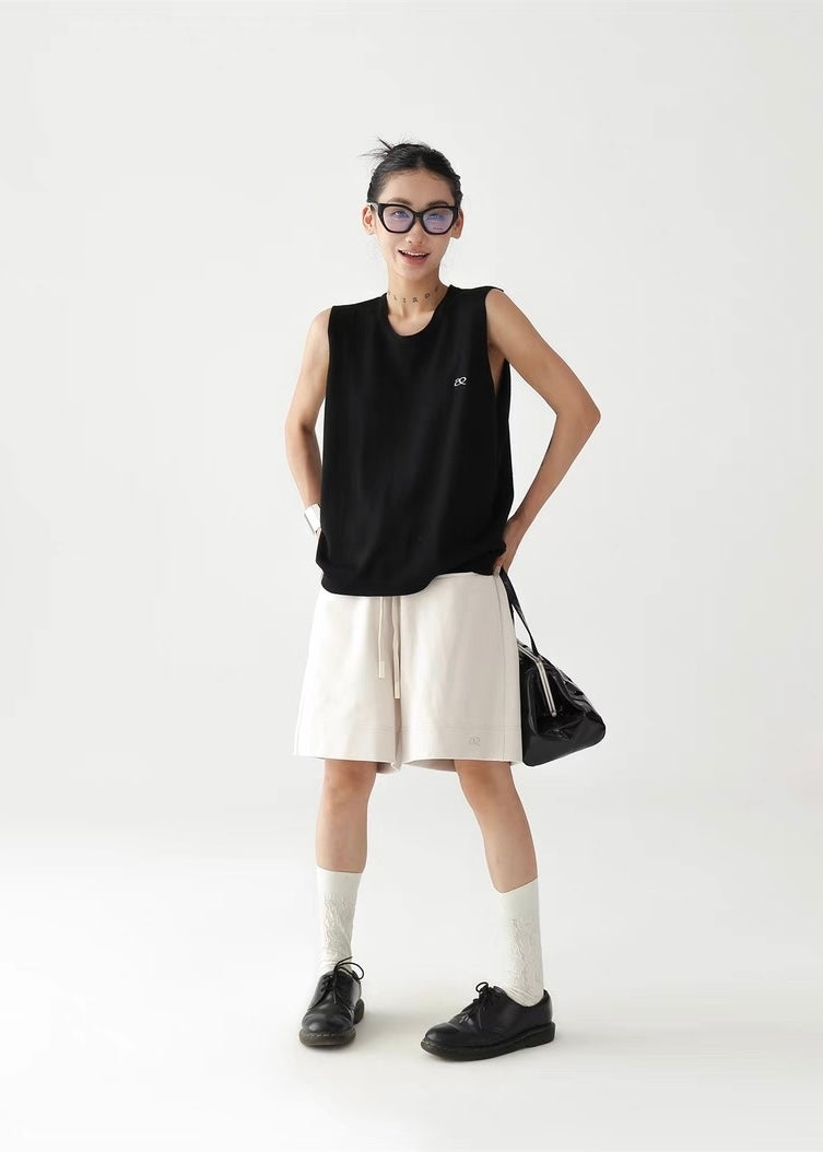 Simple loose knit vest top / AS1280