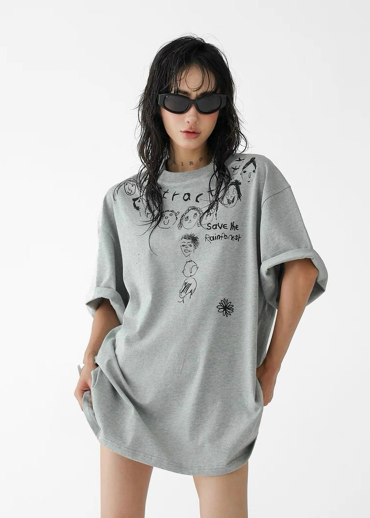 Hand Painted Cartoon T-shirt / AS1314