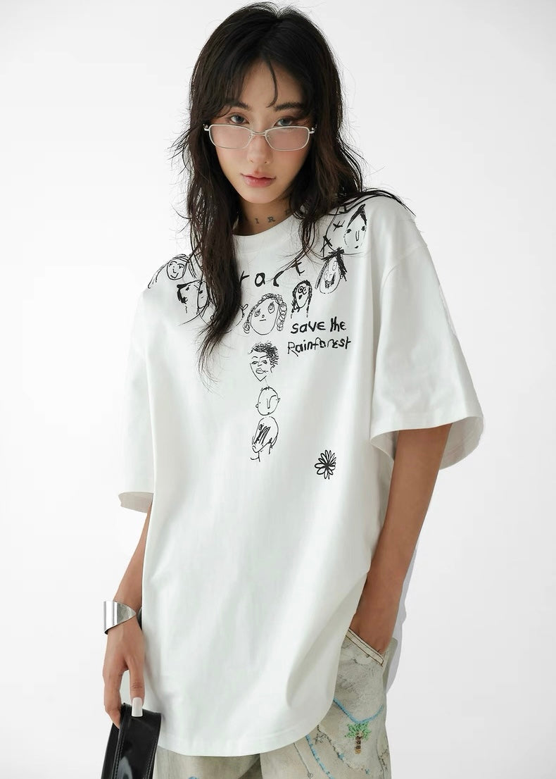 Hand Painted Cartoon T-shirt / AS1314