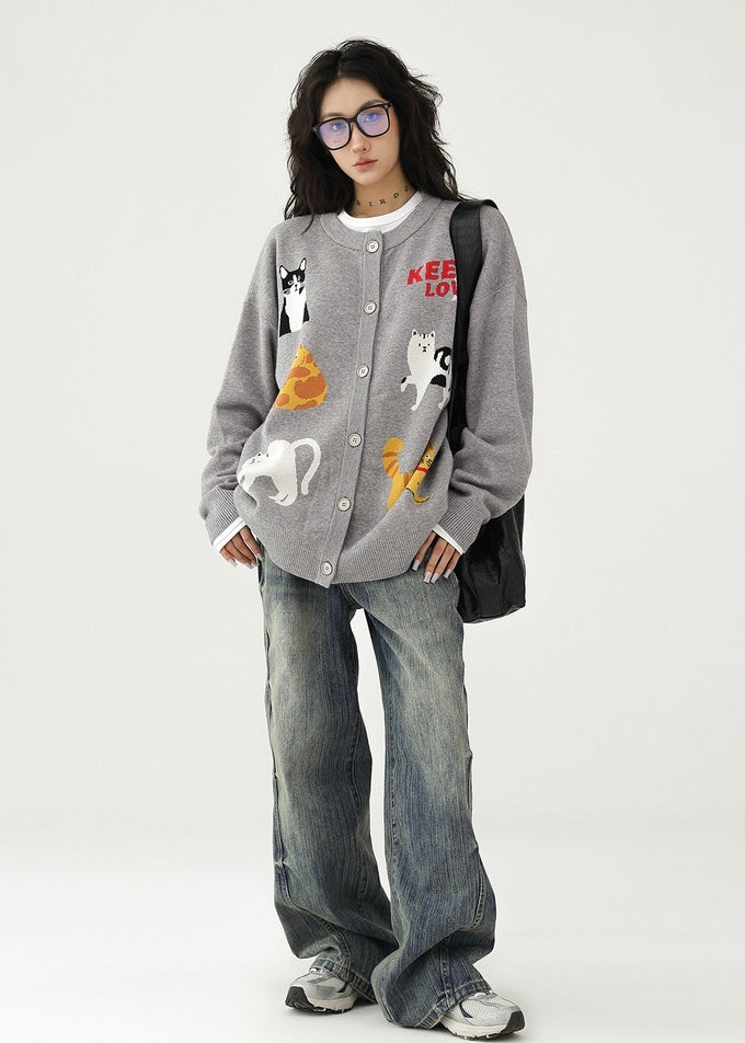 funny cat cardigan / AS1188