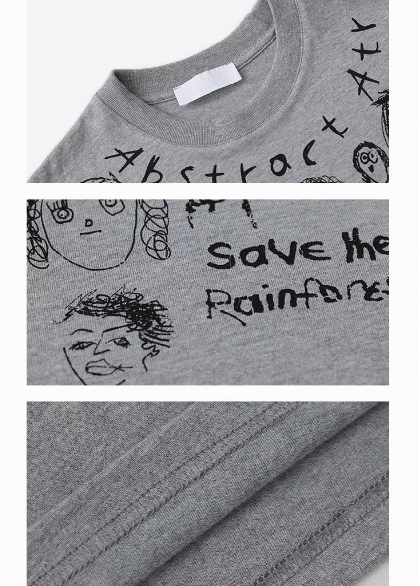 Hand Painted Cartoon T-shirt / AS1314
