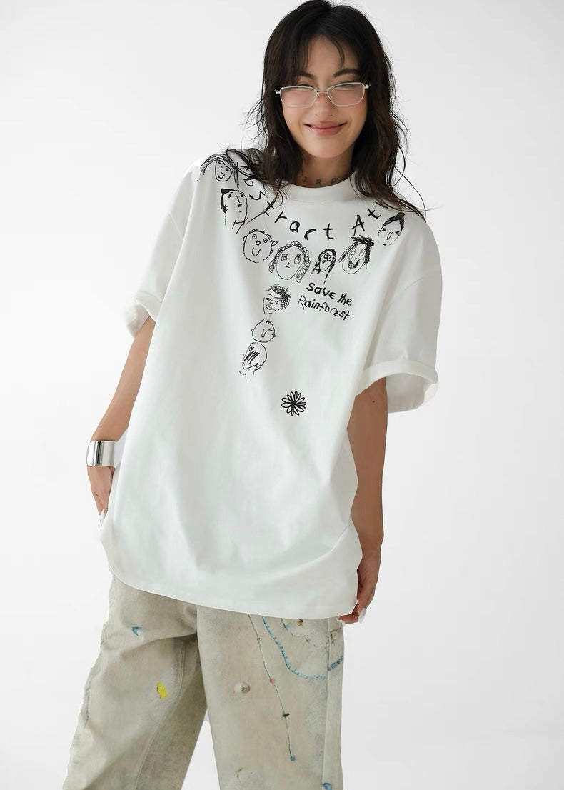 Hand Painted Cartoon T-shirt / AS1314