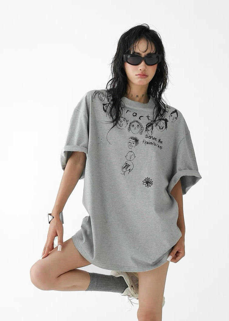 Hand Painted Cartoon T-shirt / AS1314
