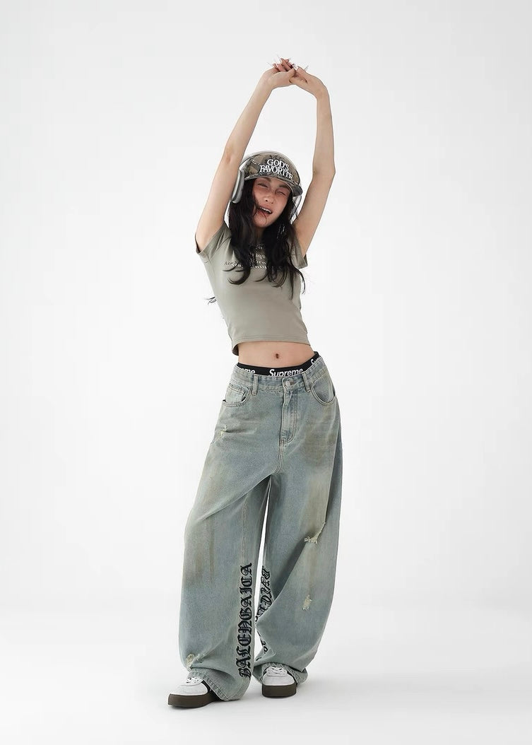 High street vintage loose jeans / AS1255