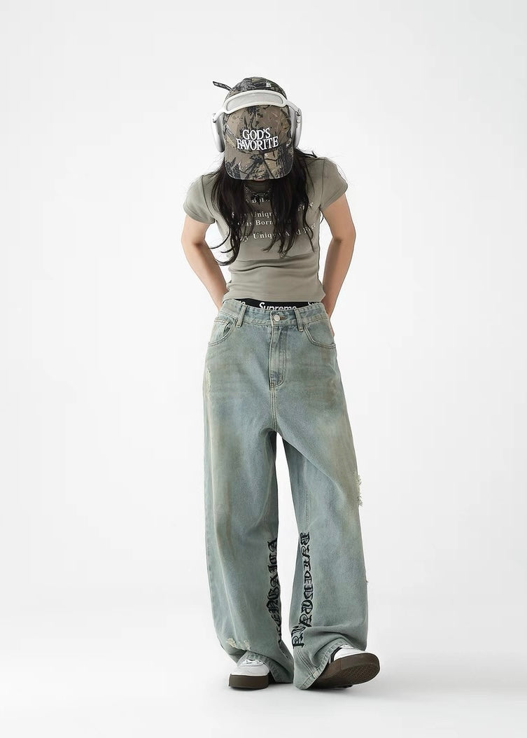 High street vintage loose jeans / AS1255