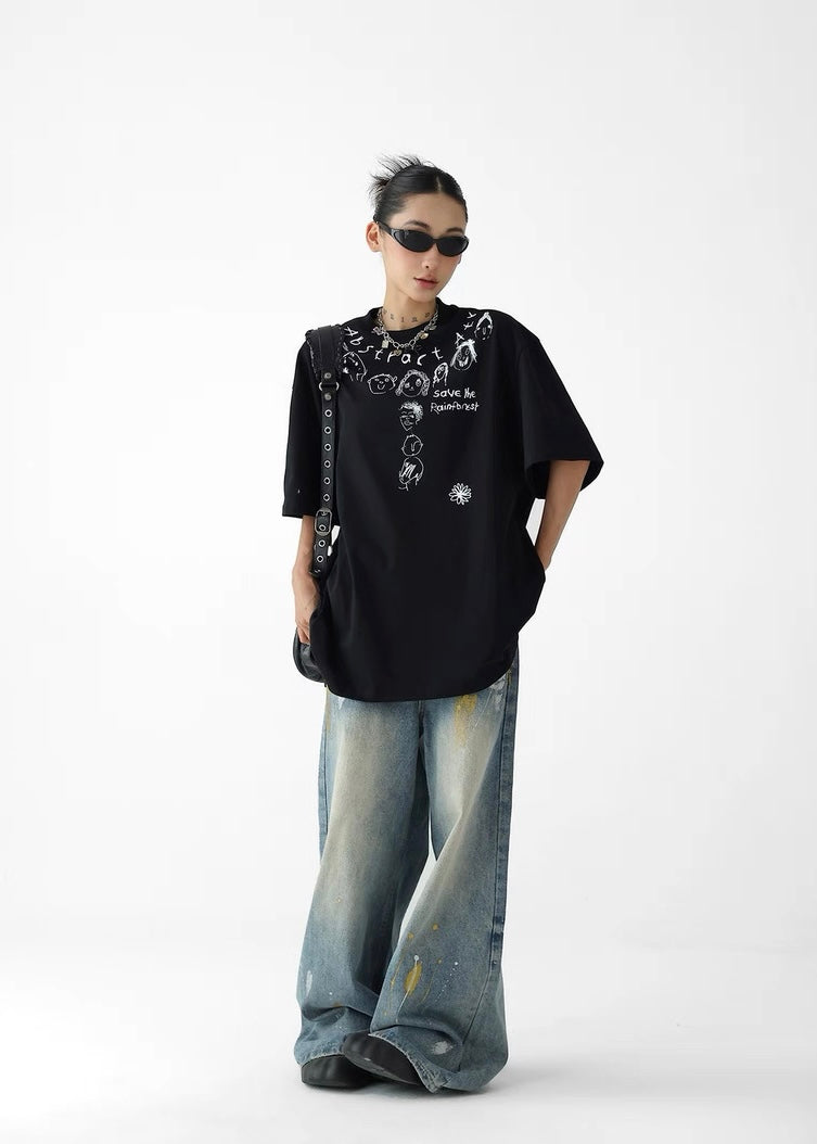 Hand Painted Cartoon T-shirt / AS1314