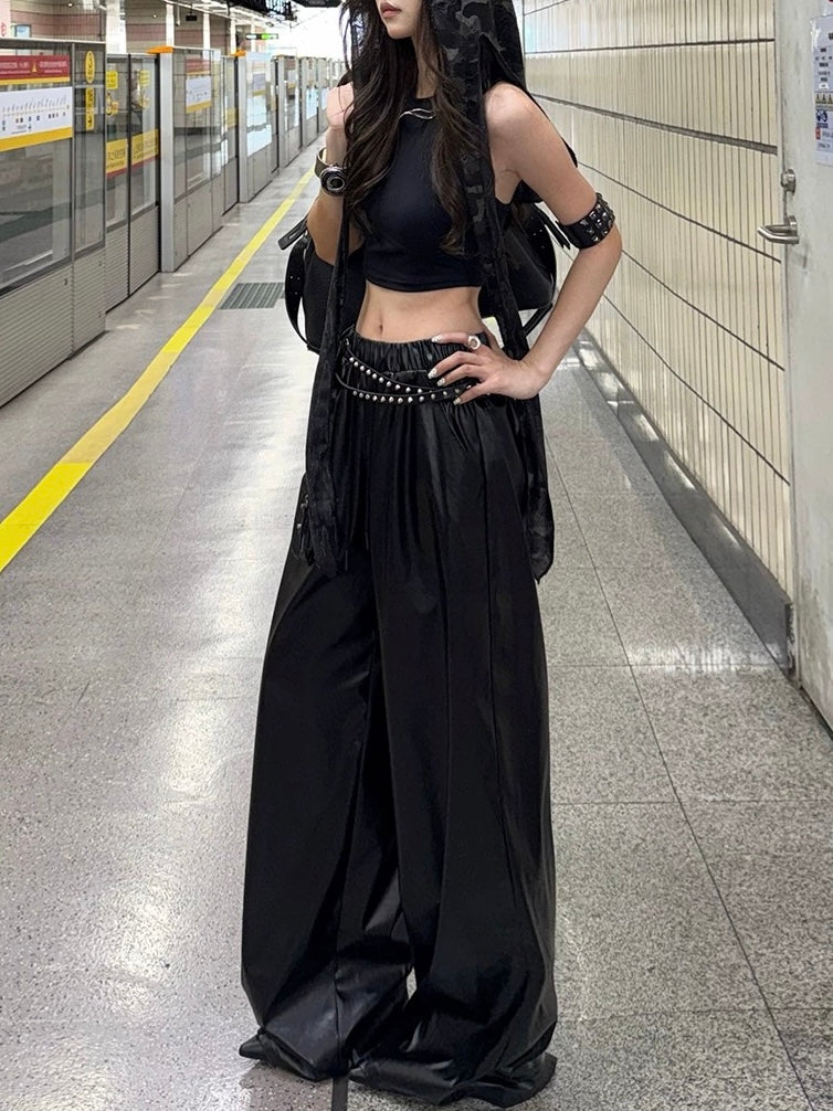 PUレザーパンツワイド / VO1308